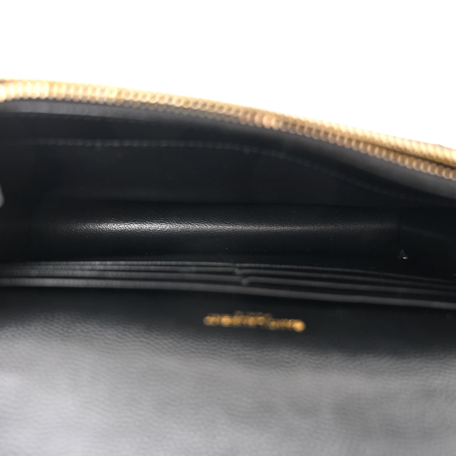 Saint Laurent Grain De Poudre Matelasse Chevron Monogram Envelope Chain Wallet Black 5 of 11