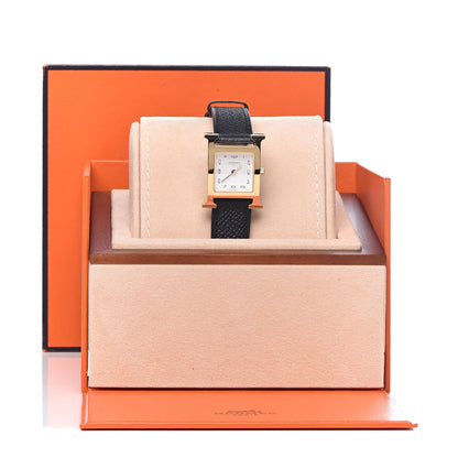Hermes Stainless Steel Epsom 21mm Heure H Hour Quartz Watch Noir 8 of 8