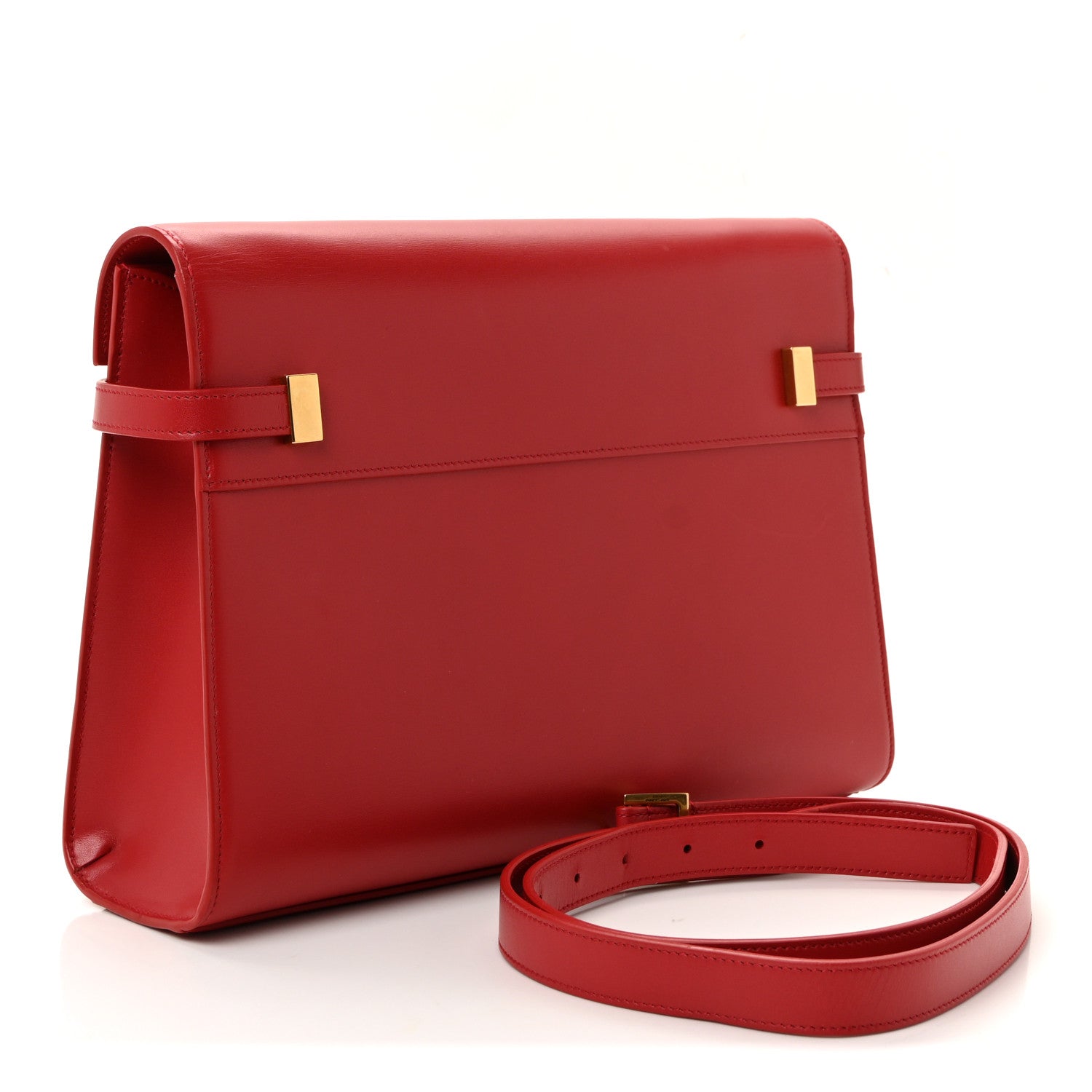 Saint Laurent Smooth Calfskin Manhattan Shoulder Bag Rouge Eros 4 of 17