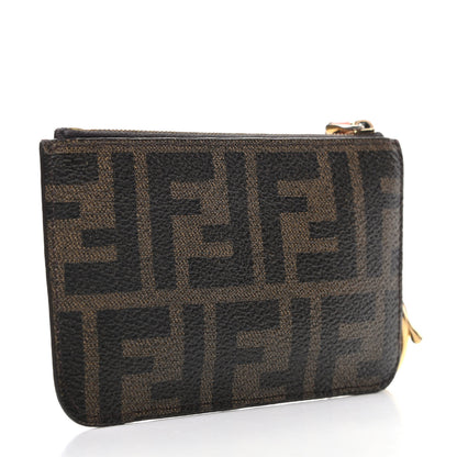 Fendi Zucca Spalmati Vitello Elite Coin Pouch Key Case Tobacco Pesca 3 of 8