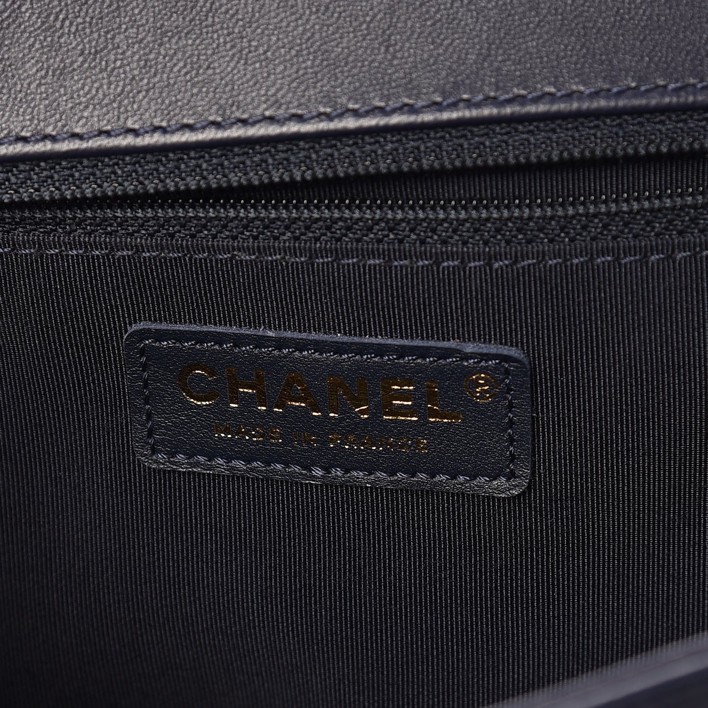 Lambskin Quilted Large Boy Flap Navy