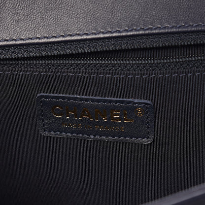 Chanel Lambskin Quilted Large Boy Flap Navy 6 of 11