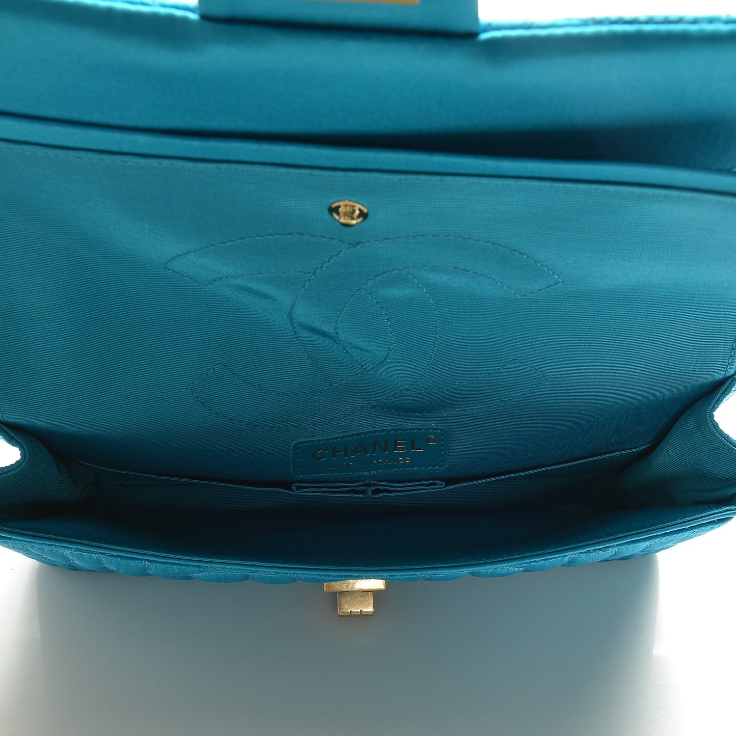 Satin Coco's Croc 2.55 Reissue 225 Flap Turquoise