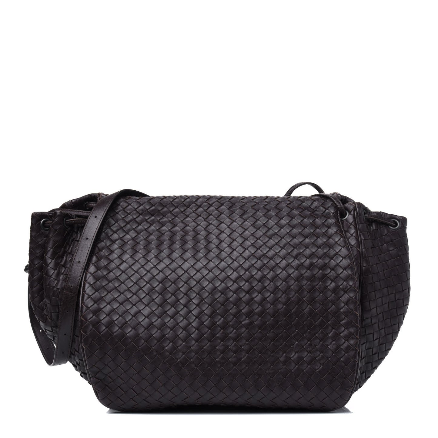 Nappa Intrecciato Shoulder Bag Ebano