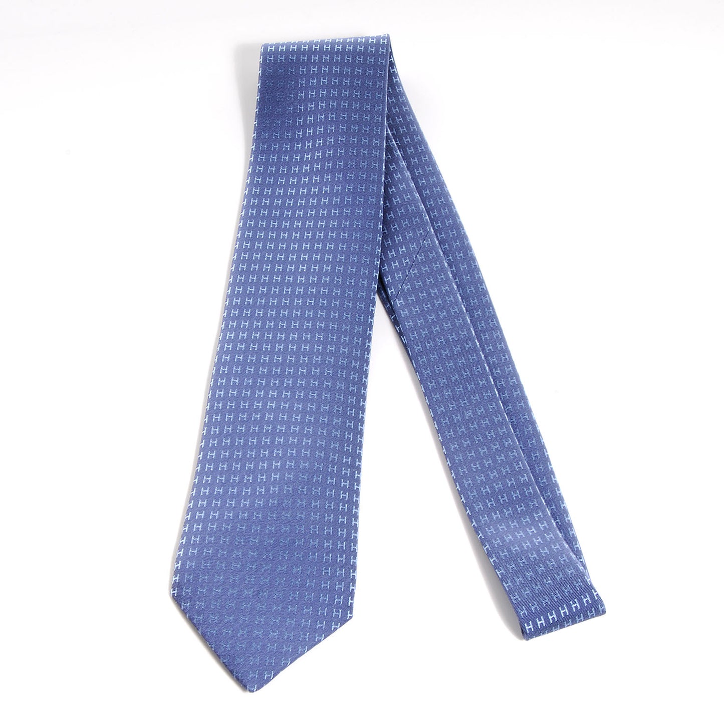 Mens Silk H Neck Tie Bleu Marine