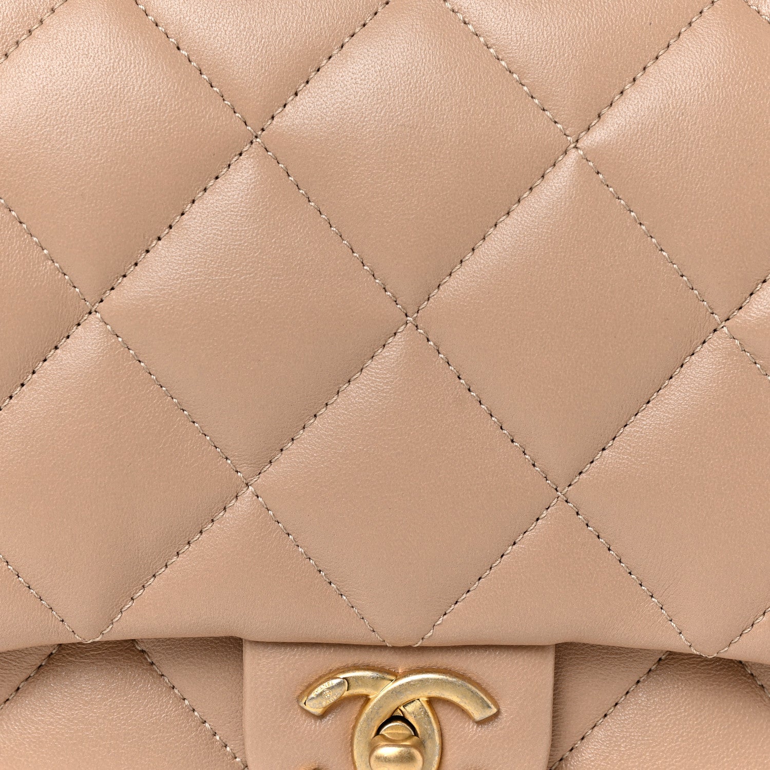 Chanel Lambskin Quilted Large CC Funky Town Flap Beige 8 of 10