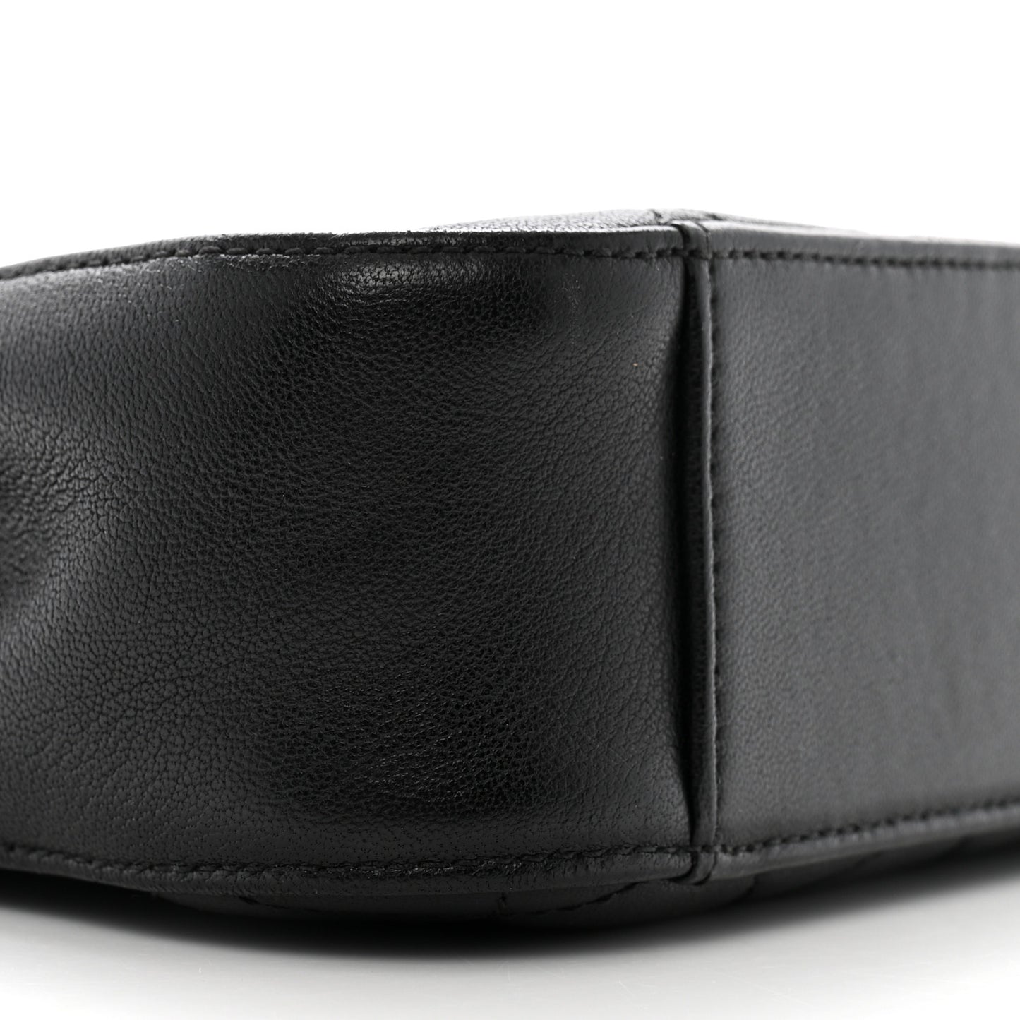 Lambskin Quilted Small Chain Infinity Top Handle Flap Black