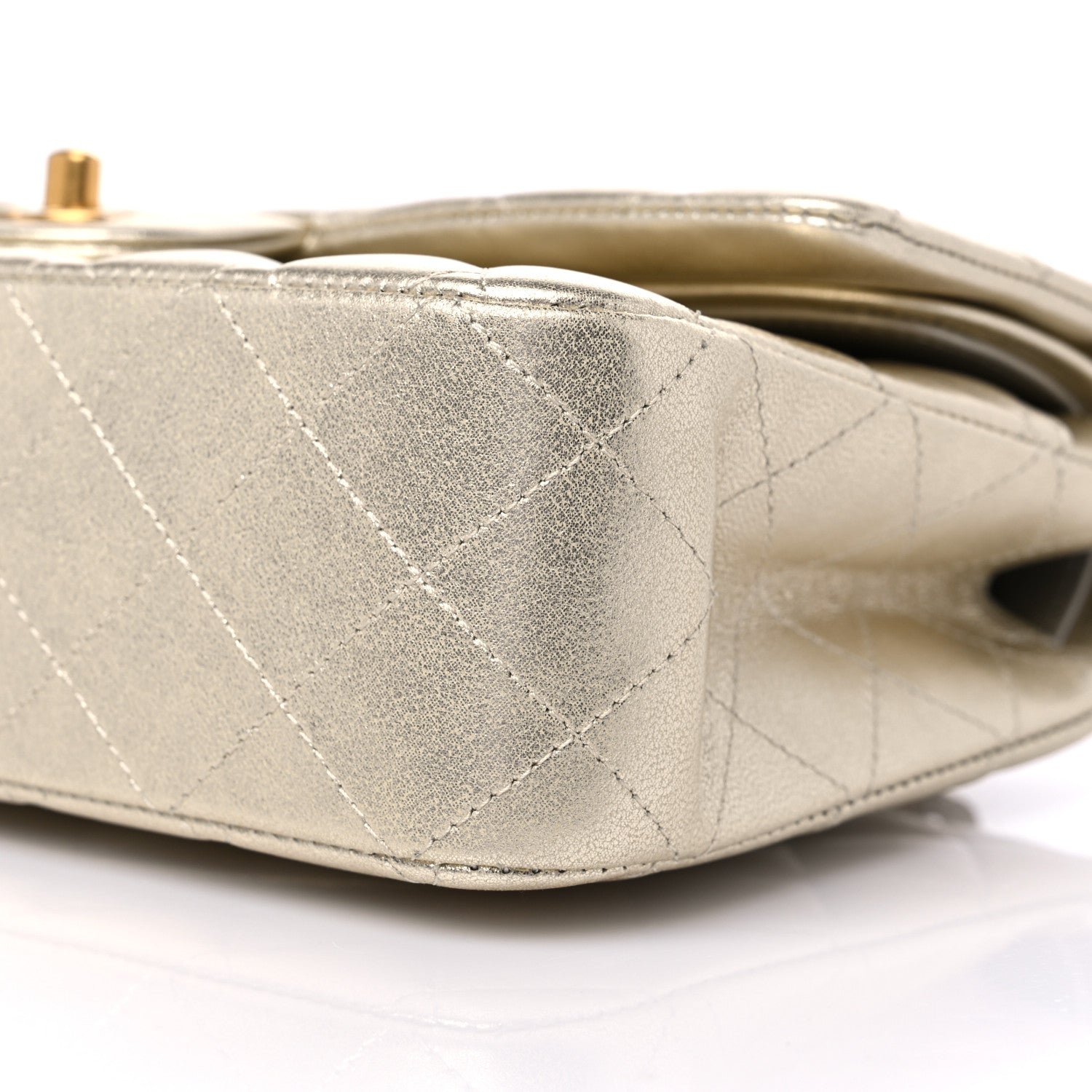 Chanel Metallic Lambskin Quilted Medium Double Flap Gold 9 of 11