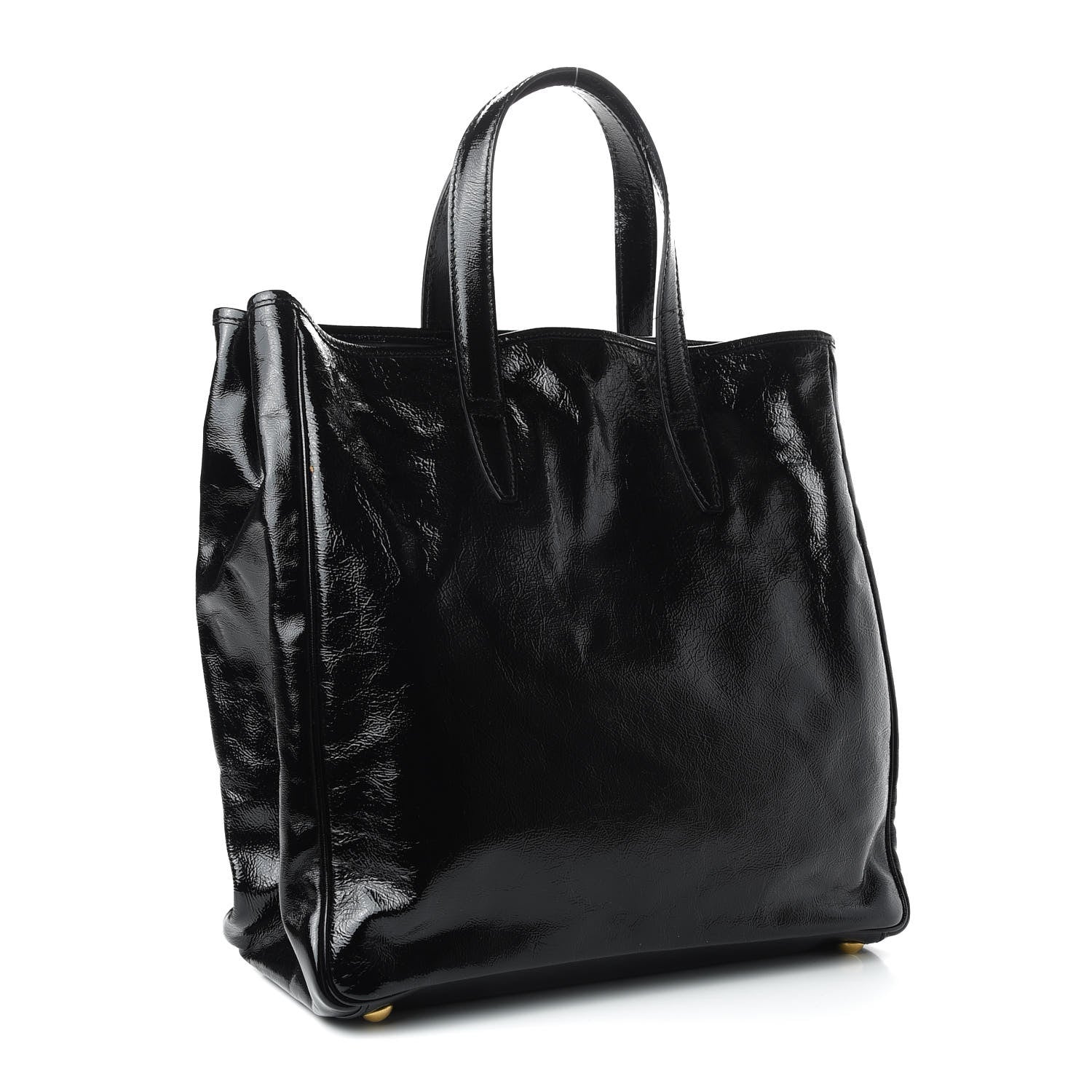 Saint Laurent Textured Patent Large Y-Mail Tote Black 3 of 9