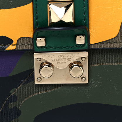 Valentino Garavani Nappa Canvas Camouflage Medium Glam Lock Rockstud Flap Multicolor 8 of 10