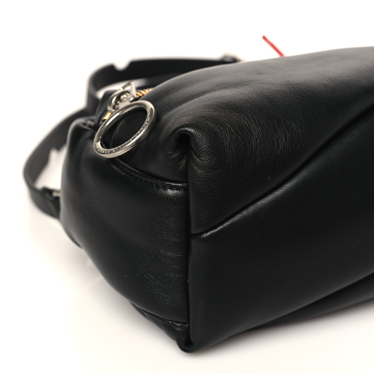 Off-White Calfskin Puffy Pump Pouch Crossbody Bag Black 8 of 10