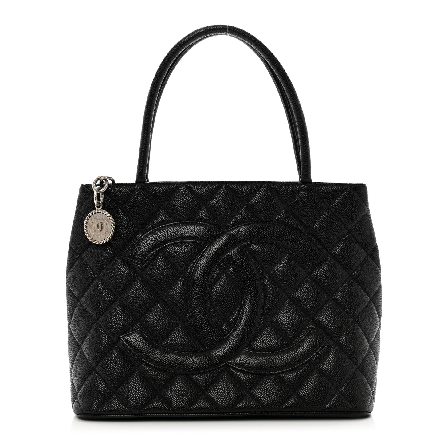 Caviar Quilted Medallion Tote Black