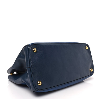 Prada Saffiano Lux Bi-Color Medium Galleria Double Zip Tote Bluette Baltico 3 of 7