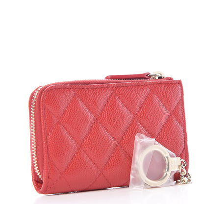 Chanel Caviar Quilted Key Holder Case Red 3 of 8