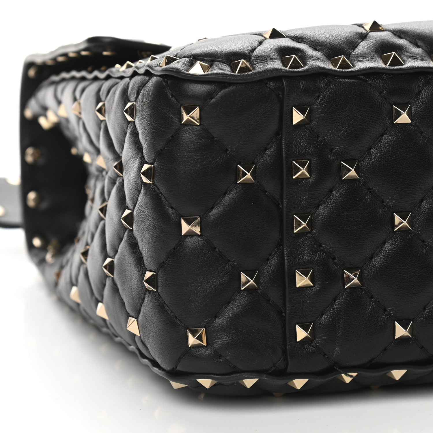 Valentino Garavani Lambskin Large Rockstud Spike Shoulder Bag Black 7 of 8