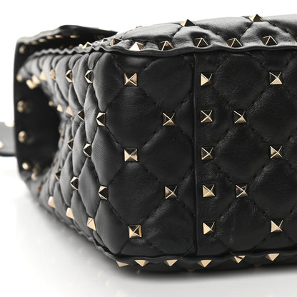 Valentino Garavani Lambskin Large Rockstud Spike Shoulder Bag Black 7 of 8