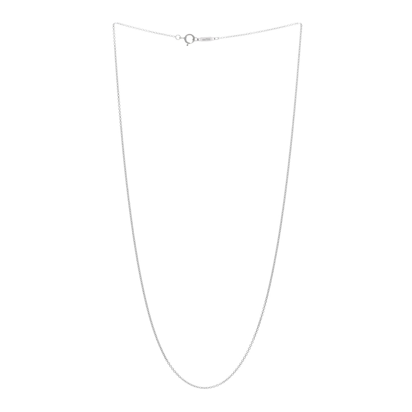 18K White Gold Chain Necklace 18"