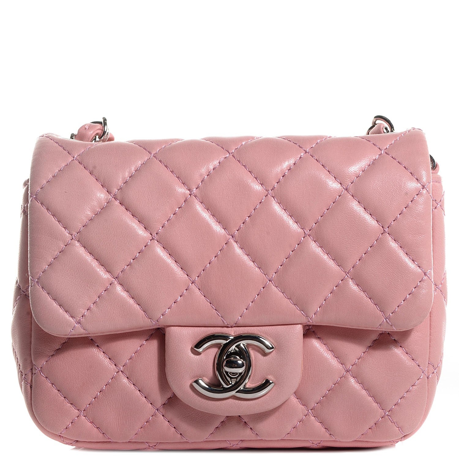 Chanel Lambskin Quilted Mini Square Flap Light Pink 1 of 8