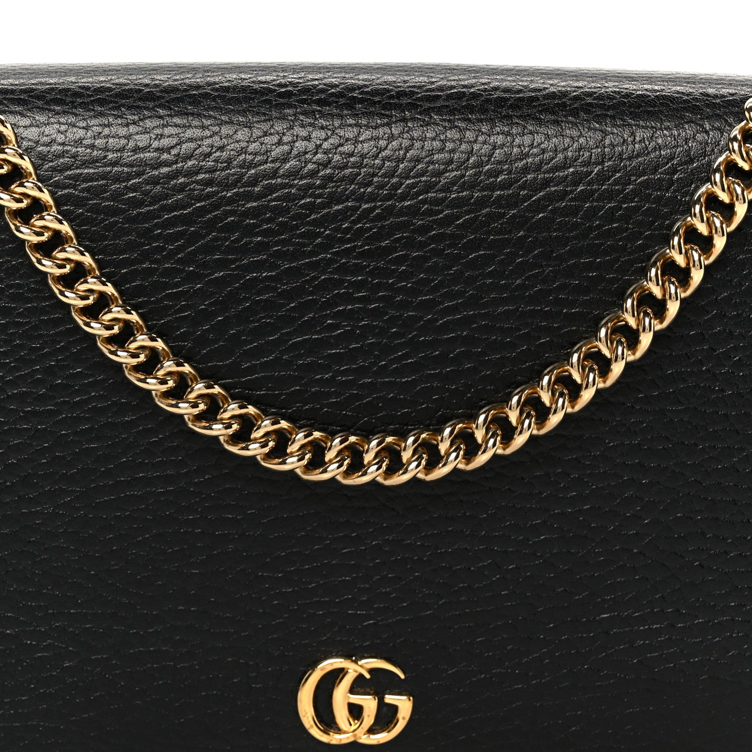 Gucci Calfskin Mini GG Marmont Chain Wallet Black 8 of 13