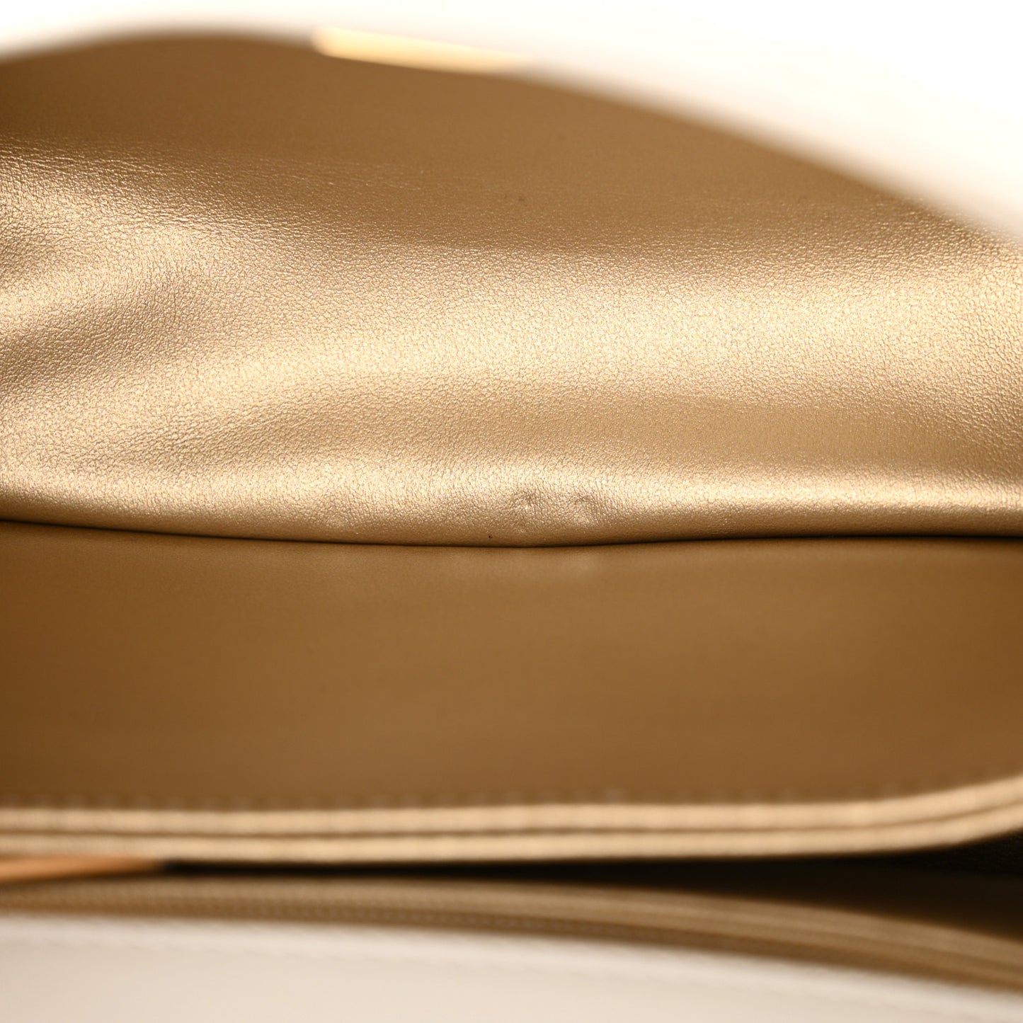 Shiny Calfskin Quilted Mini Coco Chain Gold Handle Flap White