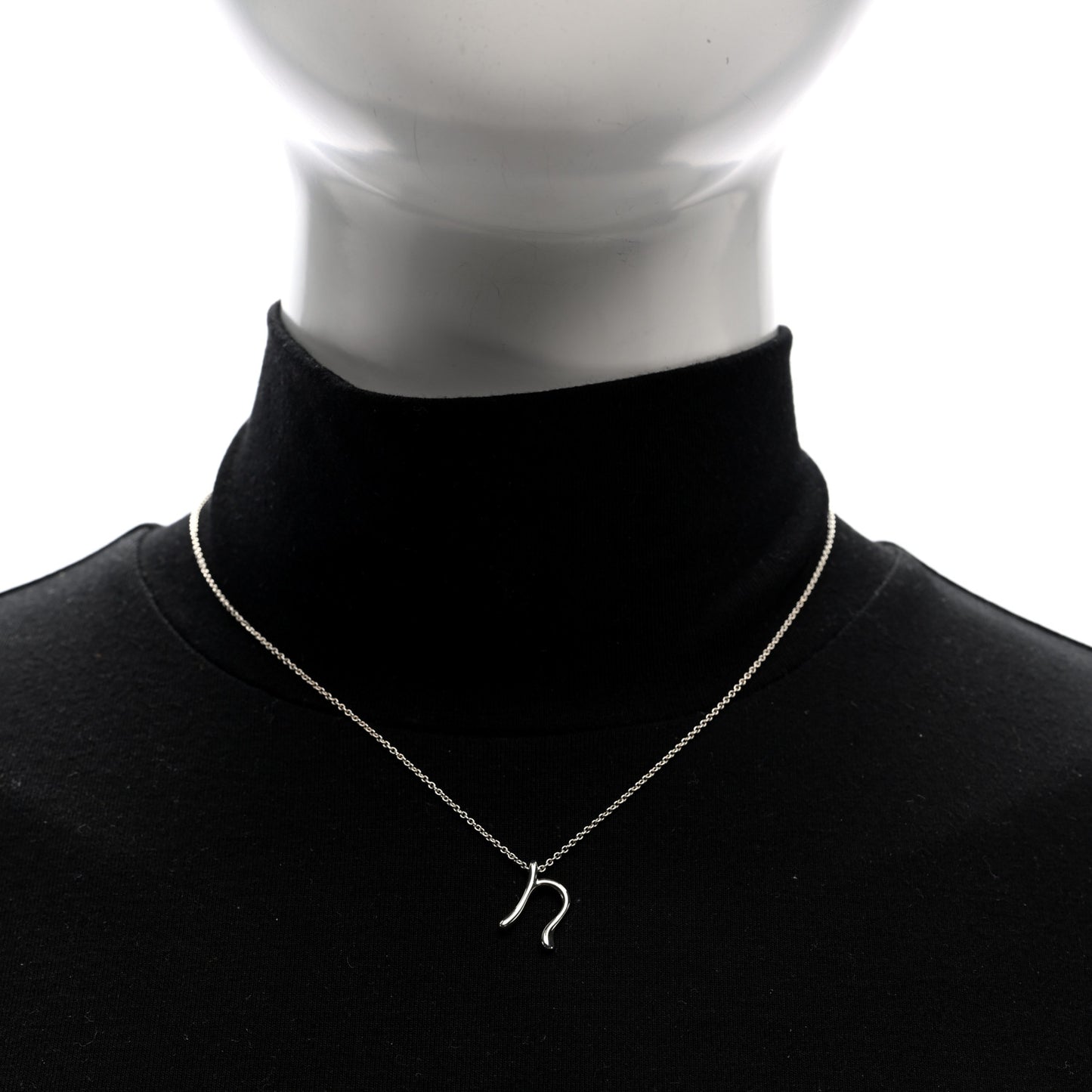 Sterling Silver Elsa Peretti Letter N Pendant Necklace
