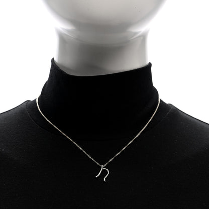 Tiffany Sterling Silver Elsa Peretti Letter N Pendant Necklace 2 of 4