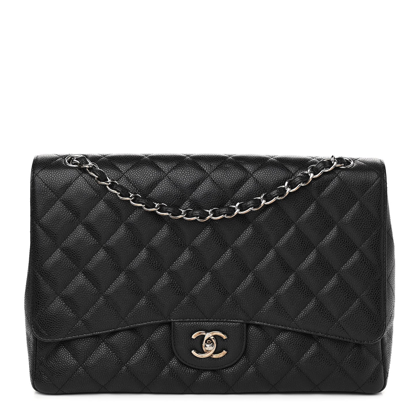 Caviar Quilted Maxi Single Flap Black