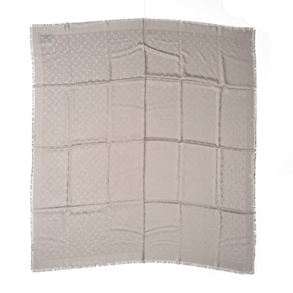 Louis Vuitton Silk Wool Monogram Shawl Greige 1 of 4