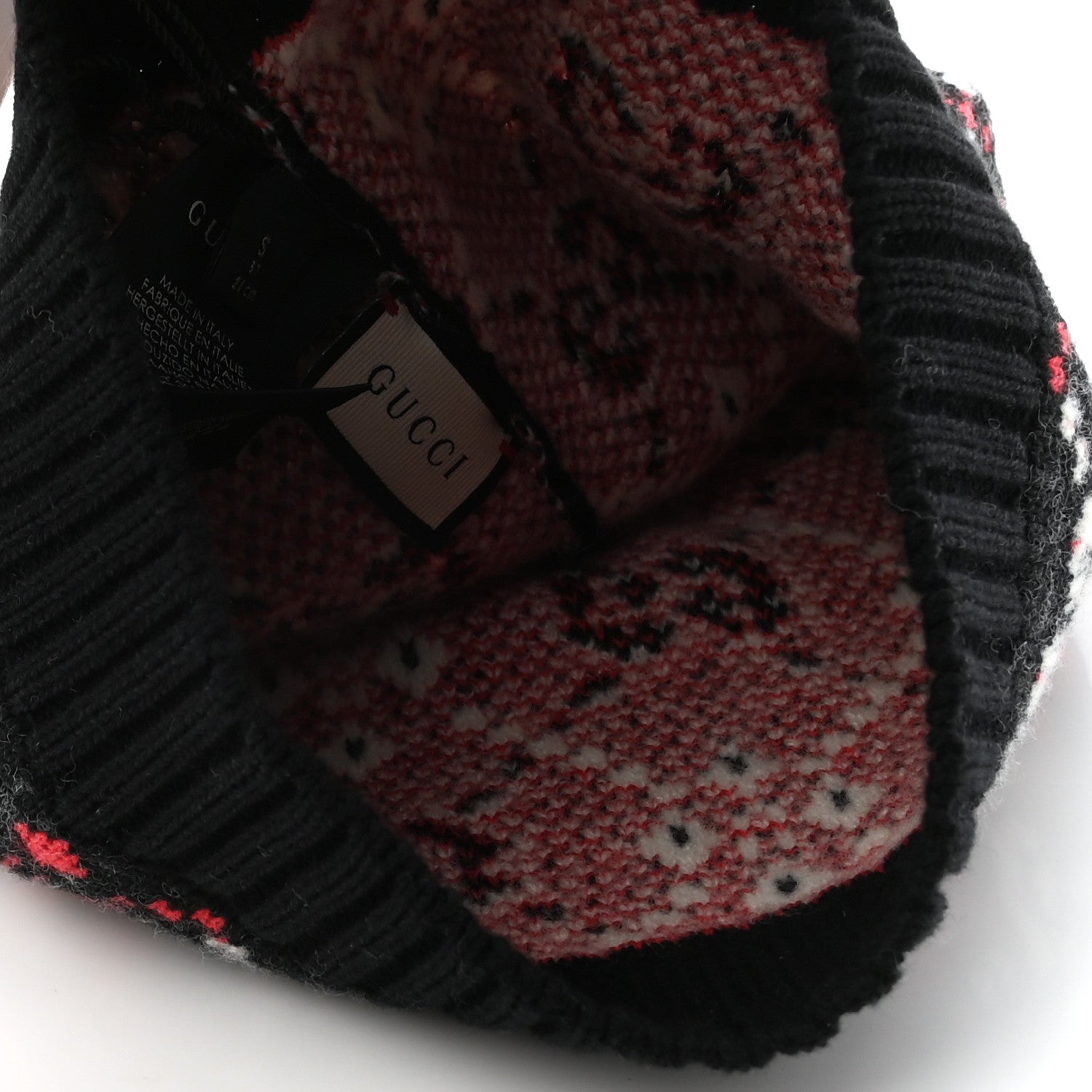 Gucci Knit GG Monogram Diamante Beanie Hat S Black 3 of 5