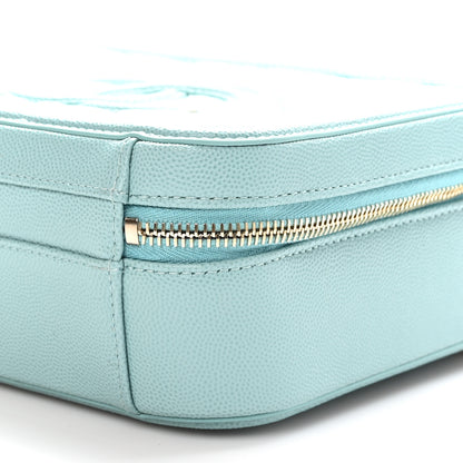 Chanel Caviar Quilted Medium CC Filigree Vanity Case Light Blue 10 of 11