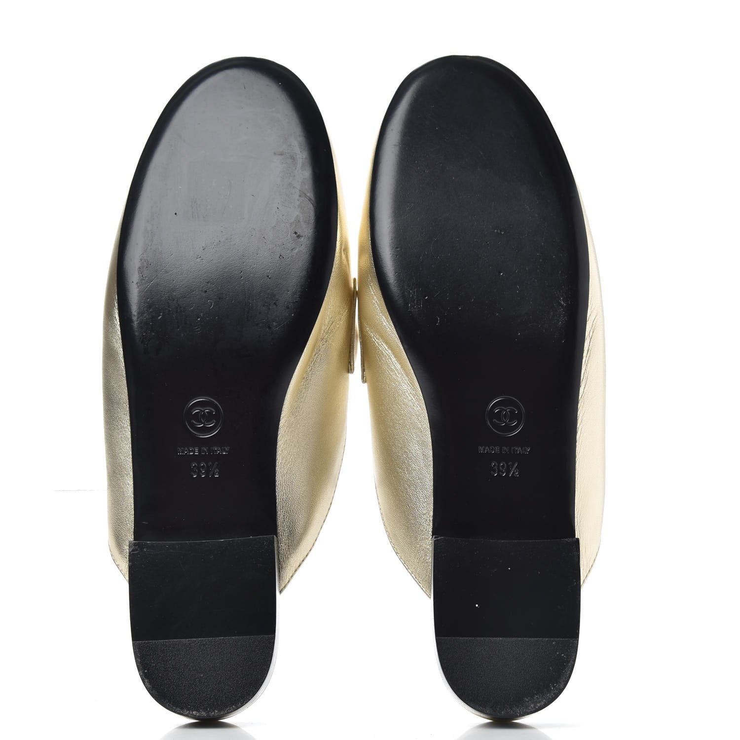 Chanel Metallic Lambskin Chain Braided Mules 39.5 Light Gold 5 of 10