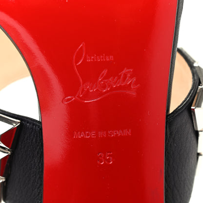 Christian Louboutin Calfskin Studded Tina Goes Mad 55 Slide Sandals 35 Black 6 of 9