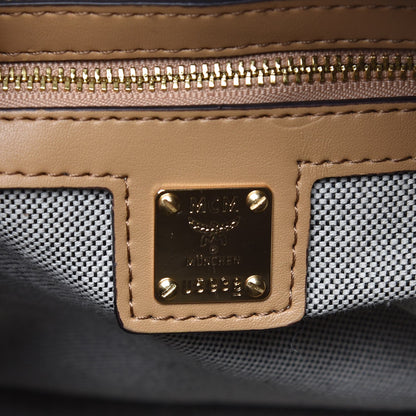 MCM Striped Visetos Top Handle Satchel Beige 6 of 11