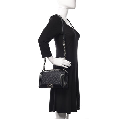 Chanel Goatskin Quilted Patent Medium Duo Boy Flap Black 2 of 9