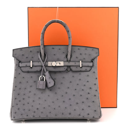 Hermes Ostrich Birkin 25 Gris Agate 15 of 15
