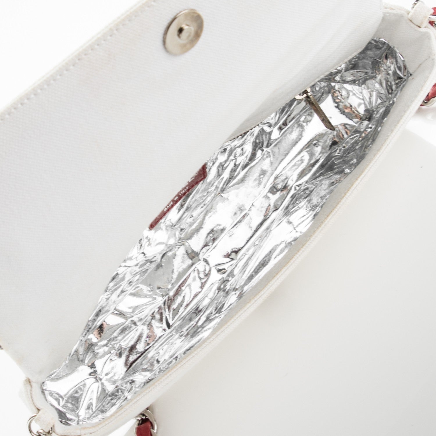 Chanel Metallic Lambskin Canvas CC N°5 Flap White 5 of 7