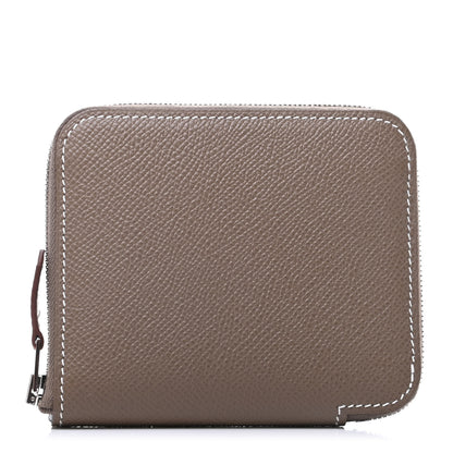 Hermes Epsom Silk'in Compact Wallet Etoupe 1 of 10