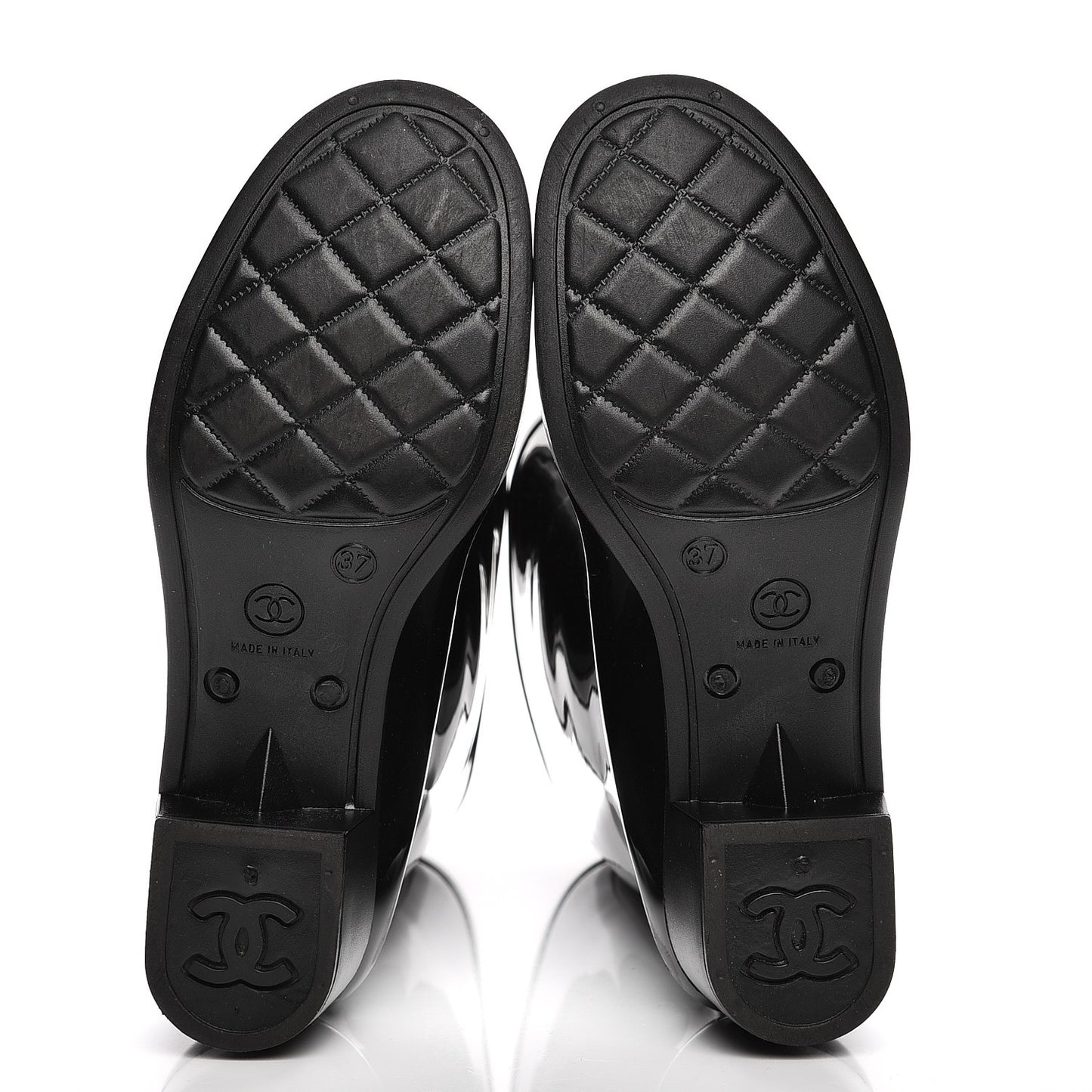 Rubber Camellia Rain Boots 37 Black
