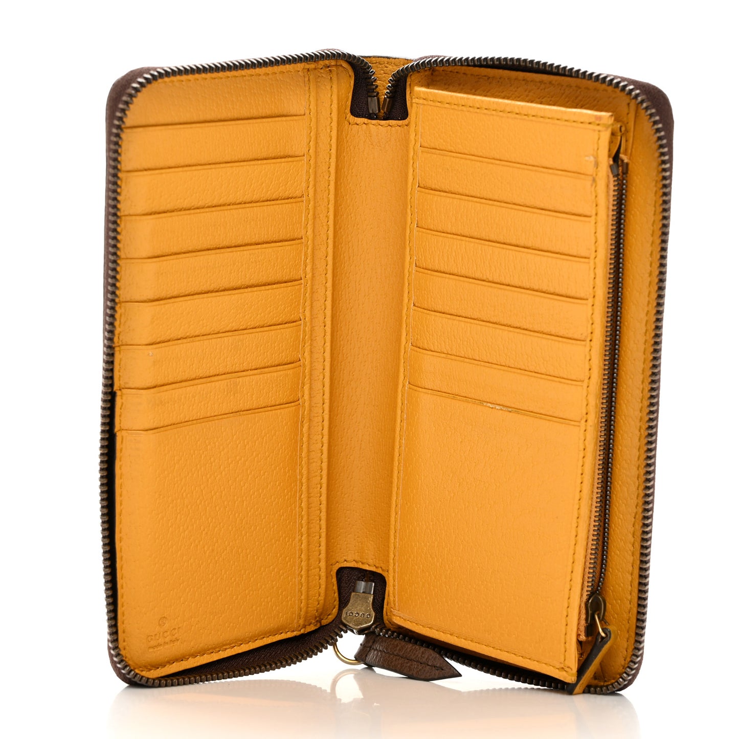 GG Supreme Monogram Neo Vintage Zip Around Wallet Beige Crop New Acero