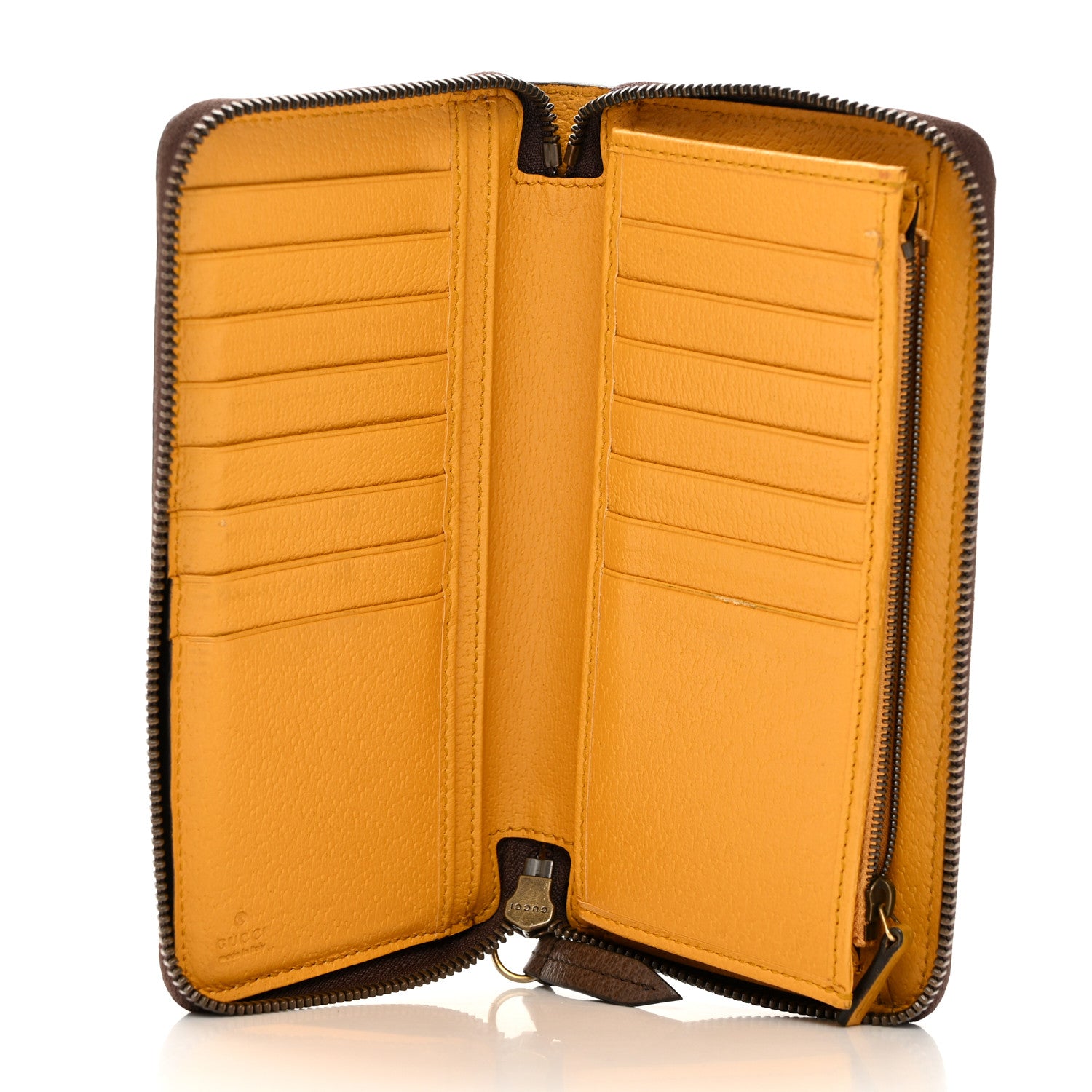 Gucci GG Supreme Monogram Neo Vintage Zip Around Wallet Beige Crop New Acero 5 of 8