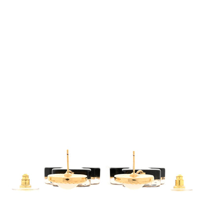 Chanel Pearl CC Perfume Bottle Drop Earrings Black Gold 3 of 5
