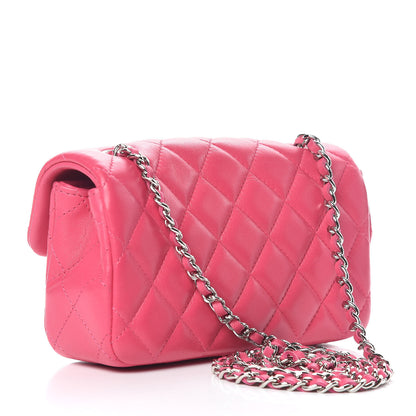 Chanel Lambskin Quilted Extra Mini Flap Dark Pink 3 of 9