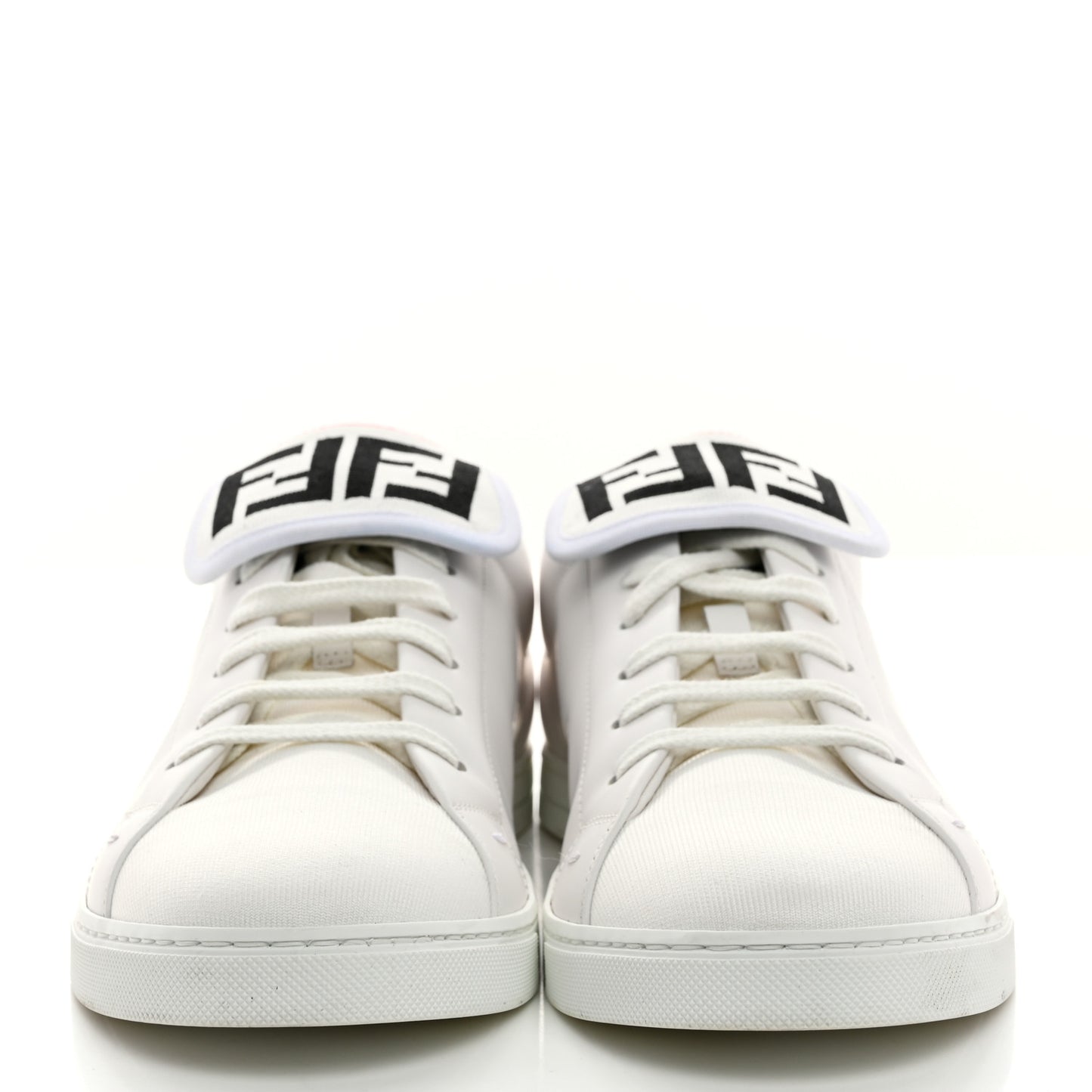 Calfskin FF Mens Low Top Sneakers 9 White