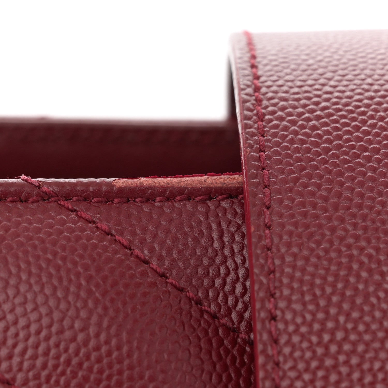 Saint Laurent Grain De Poudre Matelasse Chevron Monogram Shopping Bag Oxblood 11 of 13