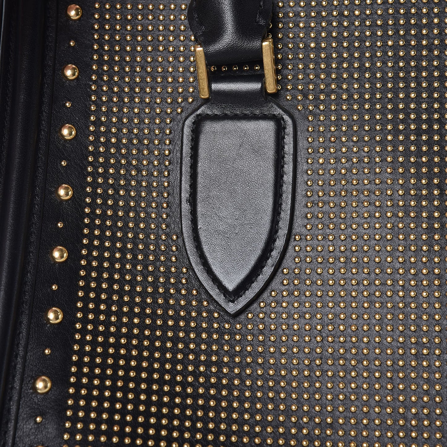 Calfskin Studded Large Heroine Black