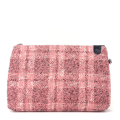 Chanel Tweed Logo Eyelets Pouch Pink 1 of 6