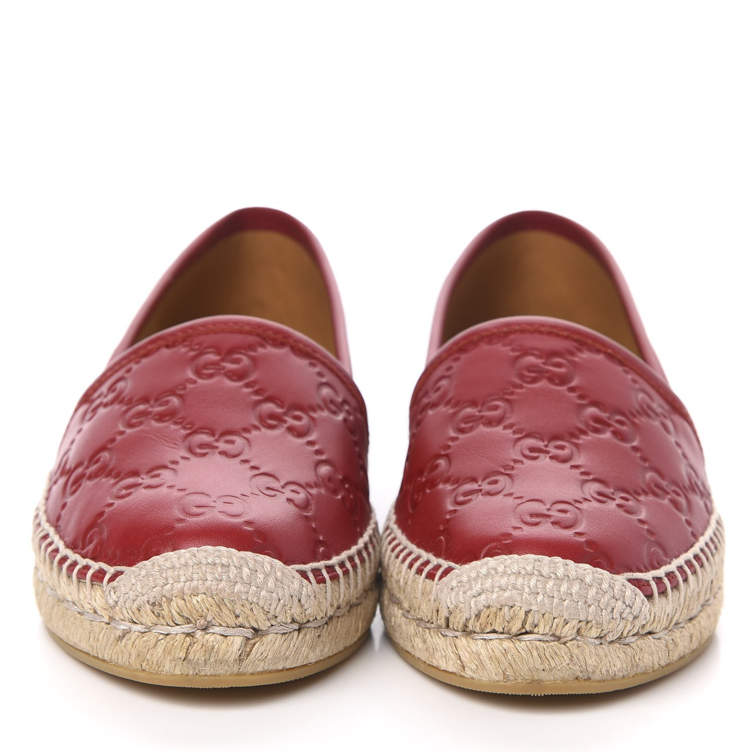 Gucci Guccissima Signature Espadrilles 35.5 Hibiscus Red 2 of 8