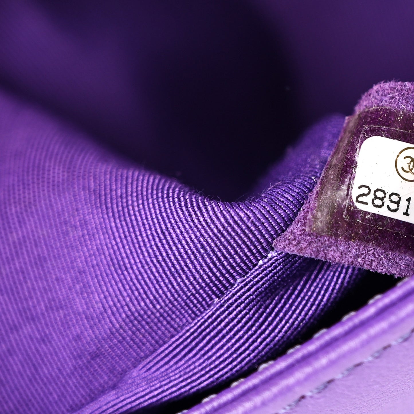 Lambskin Quilted Medium Boy Flap Purple