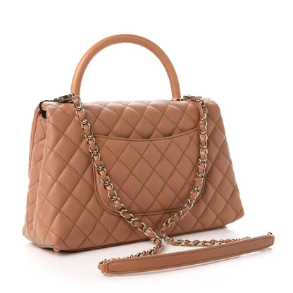 Chanel Caviar Quilted Lizard Embossed Small Coco Handle Flap Brown 3 of 10