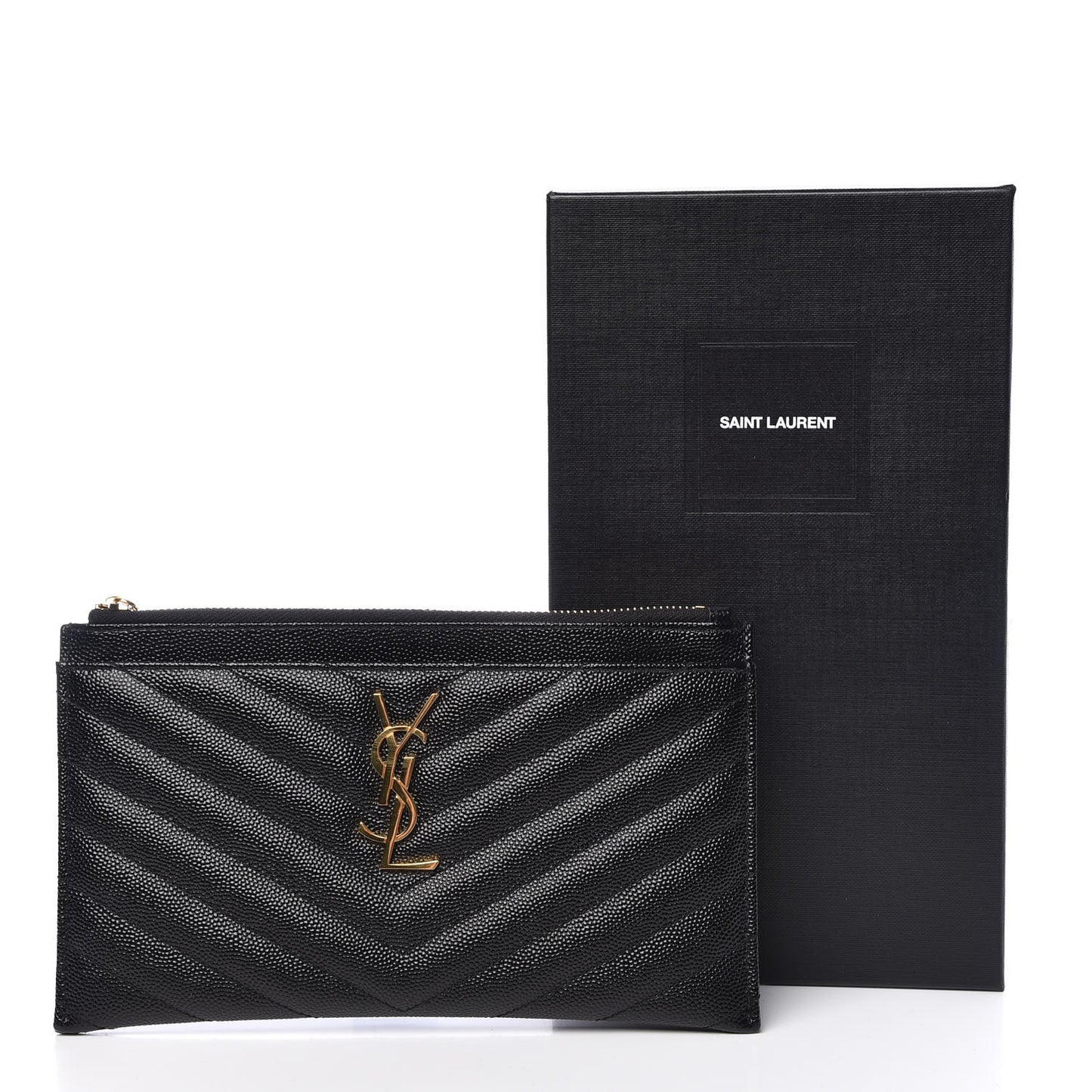 Grain De Poudre Chevron Monogram Bill Pouch Black